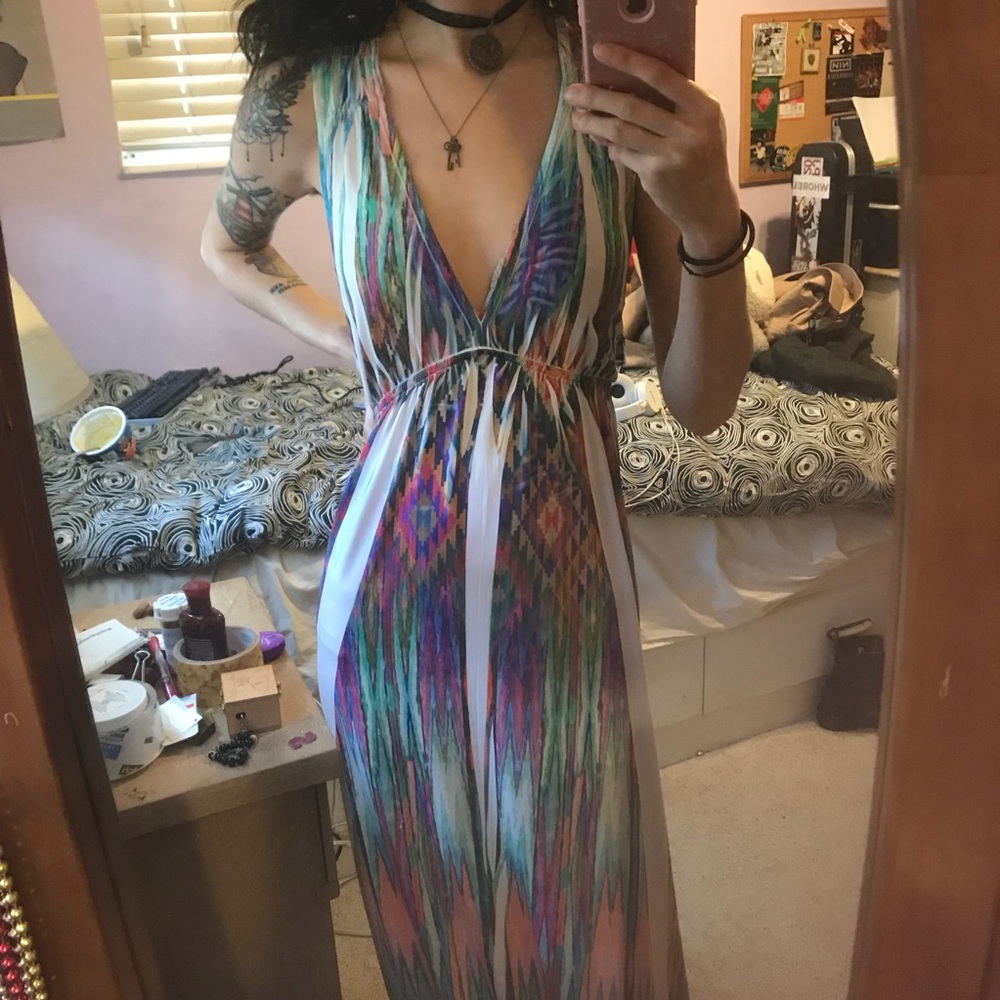 Geometric Multicolored Maxi Dress